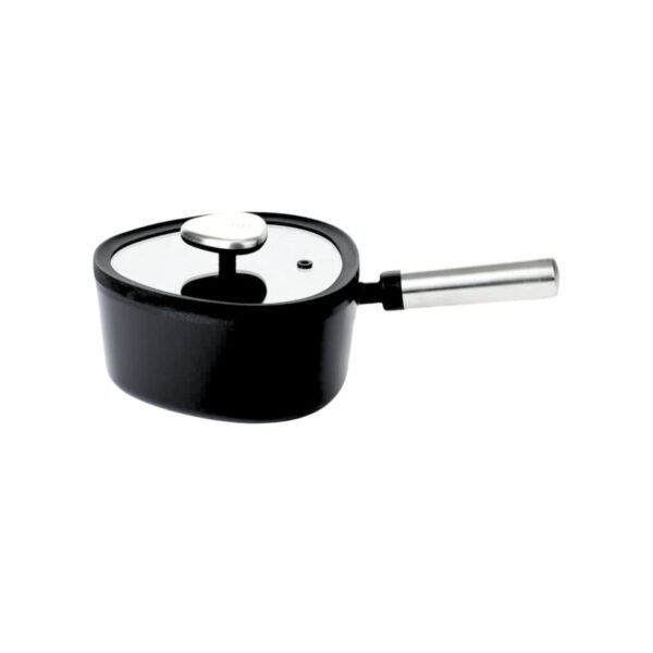 Fika Apex Black Aluminum Saucepan 18cm with Glass Lid