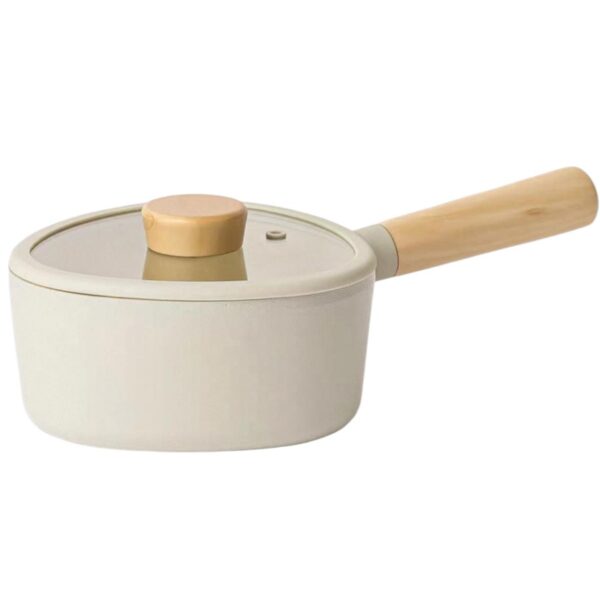 Fika Apex Beige Aluminum Saucepan 18cm with Glass Lid