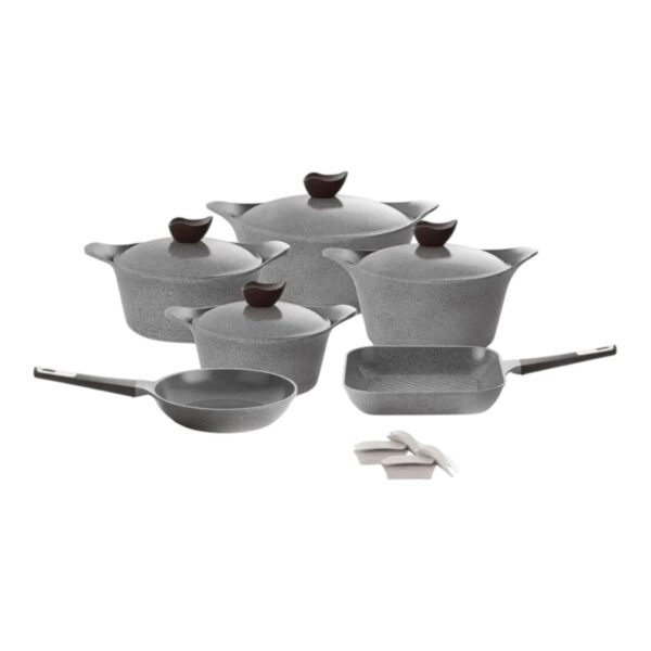 Neoflam Granite Aeni Grey Marble Cookware Set 14 Pieces