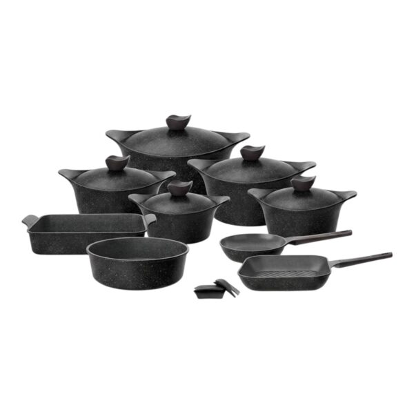 Neoflam Granite Aeni Black Marble Cookware Set 14 Pieces