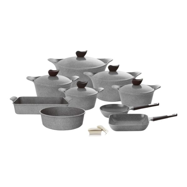 Neoflam Granite Aeni Grey Marble Cookware Set 14 Pieces