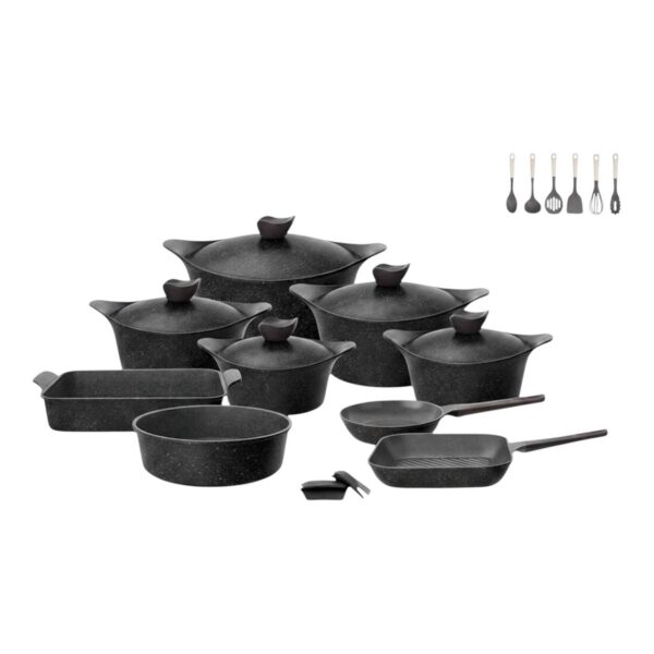 Neoflam Granite Aeni Black Marble Cookware Set 20 Pieces