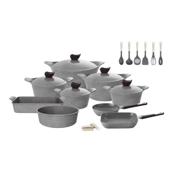 Neoflam Granite Aeni Grey Marble Cookware Set 20 Pieces