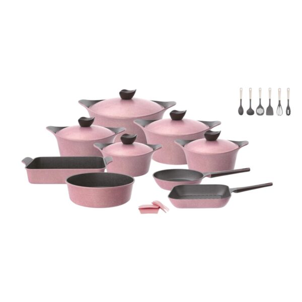 Neoflam Granite Aeni Pink Marble Cookware Set 20 Pieces