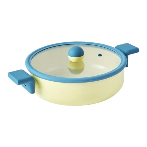 Danish Ceramic Cookware Low pot 24 cm with glass lid